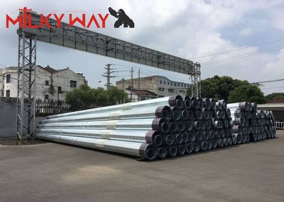 12M 16KN Elektrik Dağıtım Hattı iletim projesi için çelik tüplü elektrik direği Tedarikçi