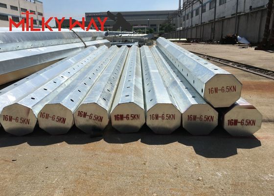 11M 8KN Galvanizli Çelik Boru Teleskopik Direk, bitüm 450mpa Akma Dayanımı Tedarikçi