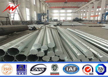 Elektrik direği kule için 27m galvanizli metal güç aktarım direkleri Tedarikçi