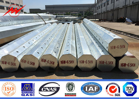 Elektrik direği kule için 27m galvanizli metal güç aktarım direkleri Tedarikçi