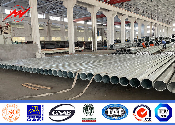 Elektrik direği kule için 27m galvanizli metal güç aktarım direkleri Tedarikçi