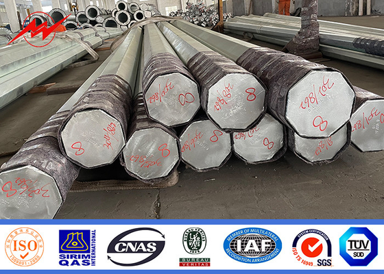 Elektrik Gücü için Güç İletim Kutbu Sıcak Dip Galvanize Finishli Çelik Kutbu Tedarikçi