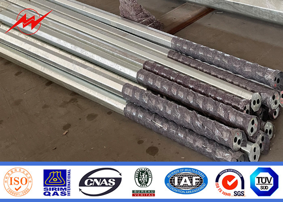 Elektrik Gücü için Güç İletim Kutbu Sıcak Dip Galvanize Finishli Çelik Kutbu Tedarikçi