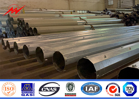 60ft Galvanizli Çelik Güç direği özelleştirilebilir uzunluk ve çap seçenekleri ile Tedarikçi