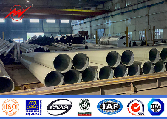 60ft Galvanizli Çelik Güç direği özelleştirilebilir uzunluk ve çap seçenekleri ile Tedarikçi