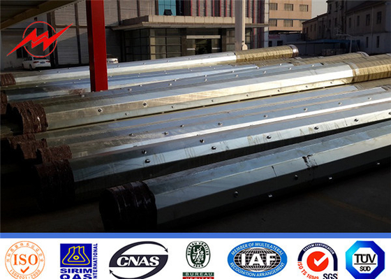 60ft Galvanizli Çelik Güç direği özelleştirilebilir uzunluk ve çap seçenekleri ile Tedarikçi