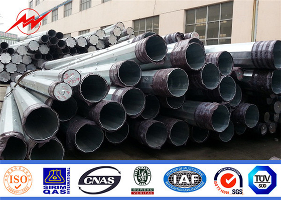 60ft Galvanizli Çelik Güç direği özelleştirilebilir uzunluk ve çap seçenekleri ile Tedarikçi