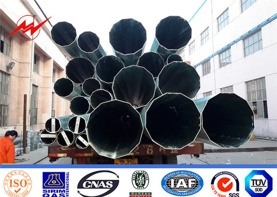 Yüksek yük kapasitesi ile elektrik dağıtımı için AWS Galvanizli Çelik direği Tedarikçi