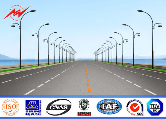 6M-12M yükseklik Sokak Lambası Paslanmaz galvaniz yüzey
