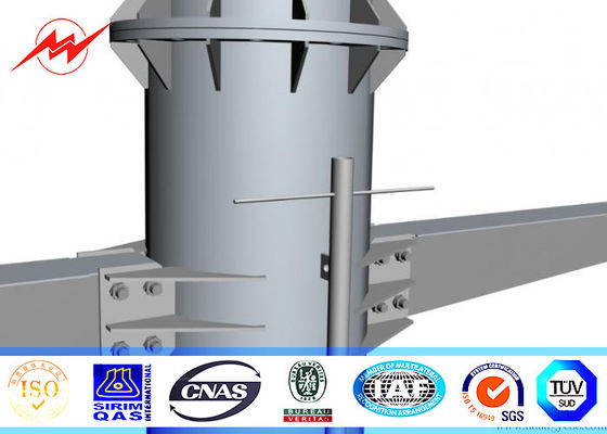 11M çelik galvanizli Elektrik Gücü Direği üstten iletim hattı için