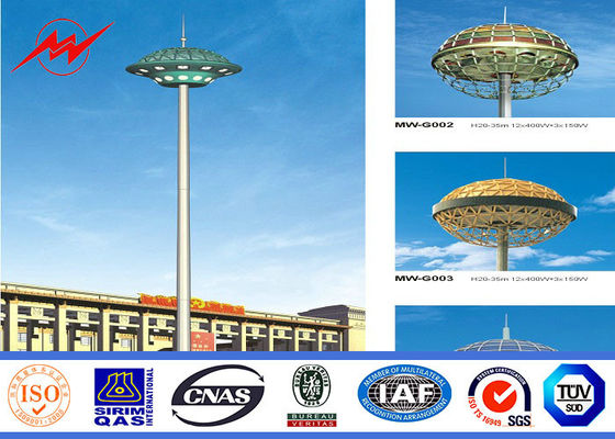 Kaldırma sistemleri ile 30m Q345 özel galvanizli Yüksek Direkli Direk