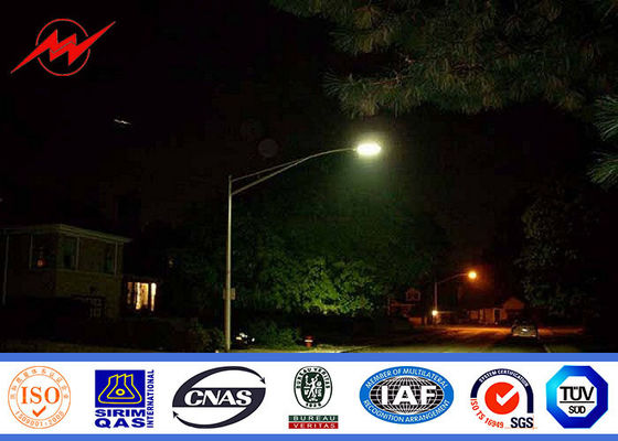 12m çift kollu sıcak daldırma galvanizli çelik direk, sokak lambası için