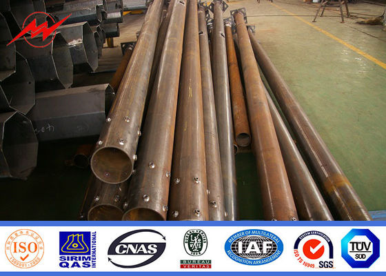 12m çift kollu sıcak daldırma galvanizli çelik direk, sokak lambası için