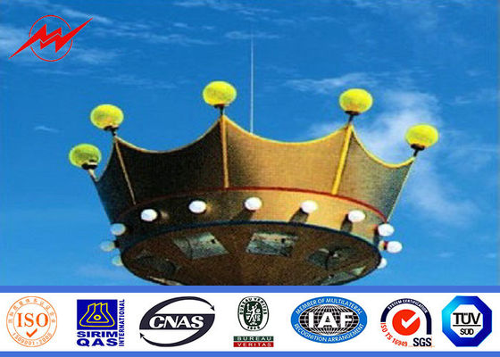 Vinçli Plaza Aydınlatma için 40M 12 Taraflı Galvanizli Yüksek Direkli Direk