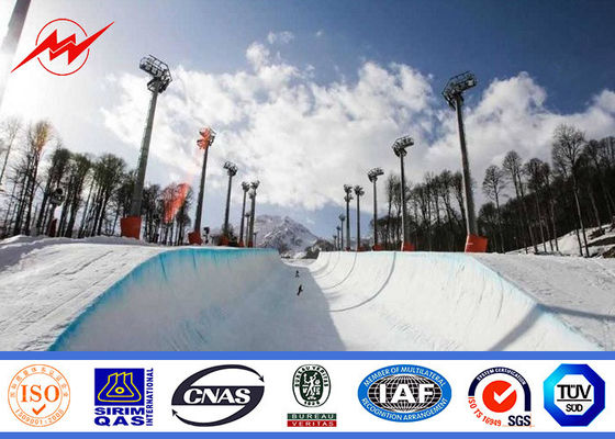 Kaldırma sistemi ile park aydınlatması için 35m yuvarlak üst direk direği