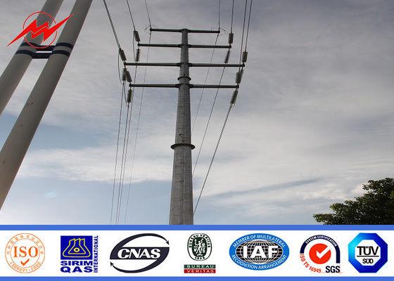 69kv hot dip galvanized electrical power pole for power transmission