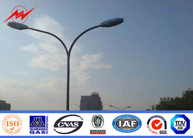 Yuvarlak Çift Çapraz Kol Çelik Galvanizli Sokak Aydınlatma Direkleri Q345
