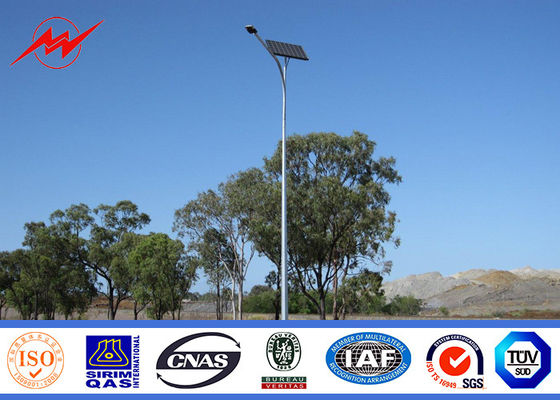 galvanized decorative solar galvanized Steel Street Light Poles with cross arm