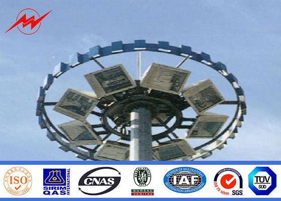 Soccer field 30 meter galvanized High Mast Pole with lifting system