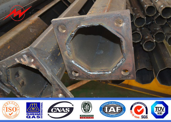 Painting HDG 9m Dual Outreach Galvanized Steel Pole with Two Cross Arm