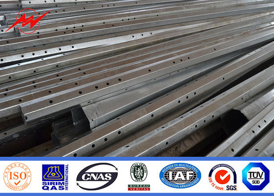 11KV HDG Electric Transmission Power Pole 25M 20KN with Cross Arms