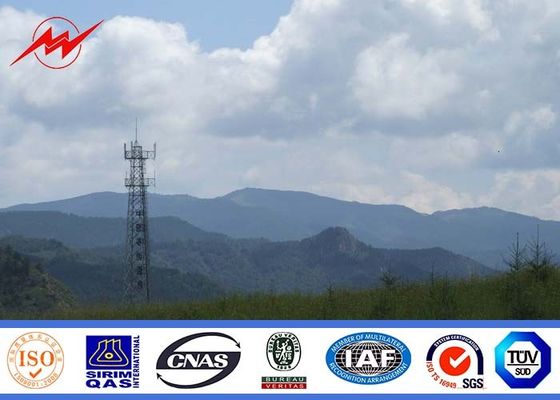 Steel Telecom Cellular Antenna Mono Pole Tower For Communication , ISO 9001