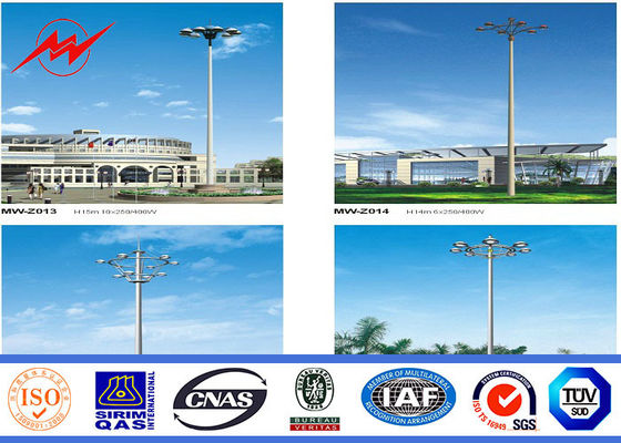 Round Painting 60M High Mast Pole with Lifting System for Plaza Lighting