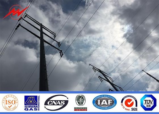 14m Gr65 Bitumen Burial Turn Steel Utility Pole Tubular Triangular Angular Lattice