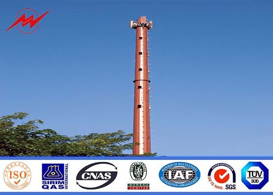 Steel 100ft Mono Pole Mobile Cell Phone Tower / Tapered / Flanged Steel Poles