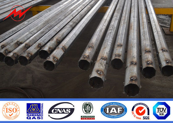 12m Galvanized 2.5mm square Light Poles Powder Coating with Cross Arms