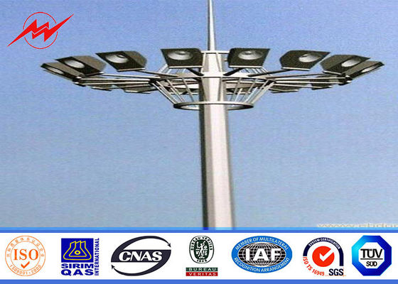 15M LED High Mast Light Pole Highway / Airport High Mast Lighting Pole ISO 9001