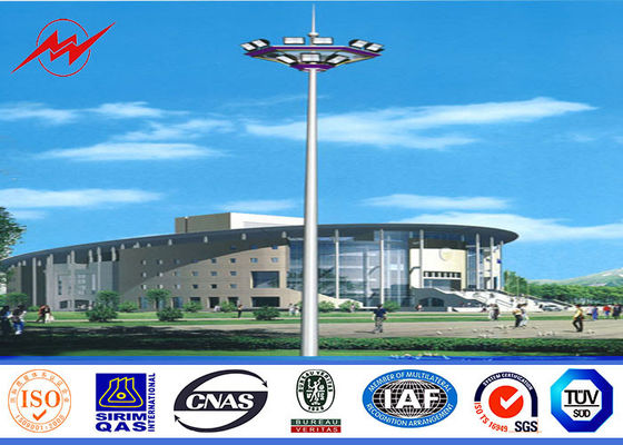 15M LED High Mast Light Pole Highway / Airport High Mast Lighting Pole ISO 9001