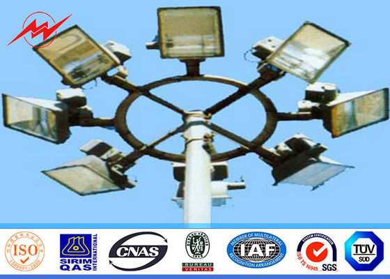 Differernt sections 22M Round High Mast Pole with operation platform ladder protection