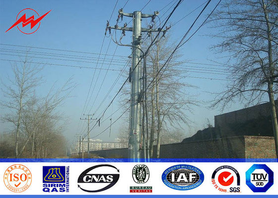 12sides 25ft 69kv Steel Utility Pole for Power Distribution structures with climbing rung