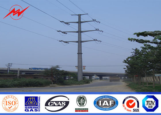 33 Kv High Tension Line Steel Tubular Pole Bitumen Protection