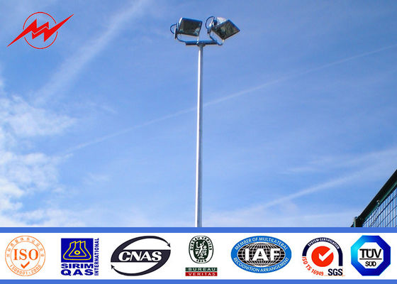 S355JR Polygonal 25m Galvanized Sports Light Poles With Electric Rasing System