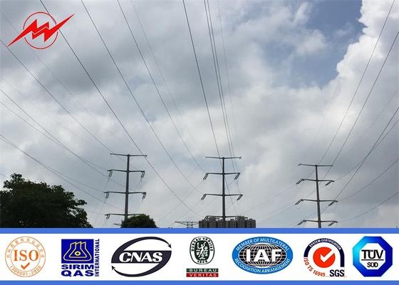 132KV Medium Voltage Galvanized Transmission Line Pole Anti Rust 3-15m