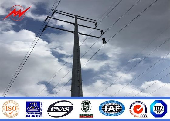 132KV Medium Voltage Galvanized Transmission Line Pole Anti Rust 3-15m