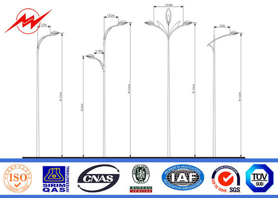 Anti Rust 10m Multi Sided Steel Driveway Light Poles IP 65 4mm Thickness