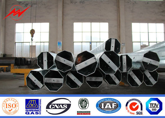 138 kv Bitumen Electrical Galvanized Steel Pole With CO2 welding / Submerged Arc Auto Welding