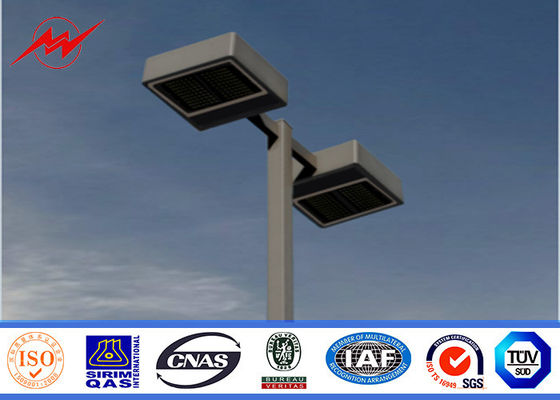 Round 6m Three Lamp Parking Light Poles / Commercial Outdoor Light Poles