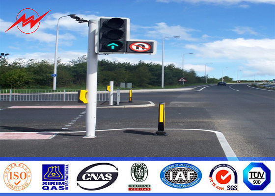 Custom 4.5m Height Galvanized Traffic Light Signs With Single Bracket