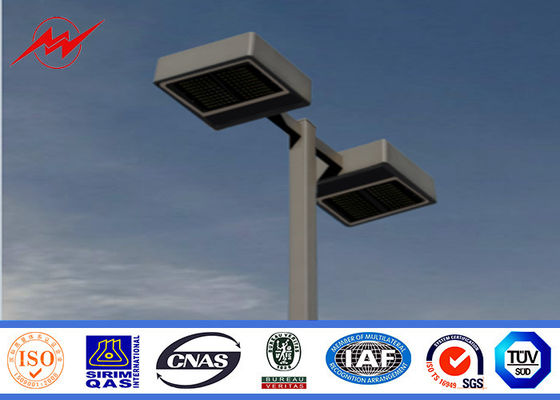 10M Blue Square Light Street Lighting Poles 4mm Thickness 1.5m Light Arm For Parking Lot