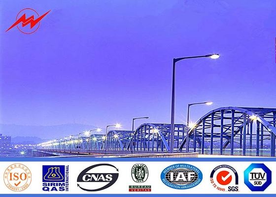 Highway Polygonal Street Light Poles Single Arm Outdoor Pole Square