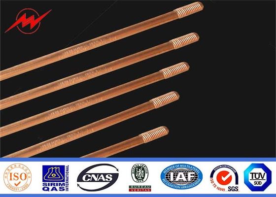 High Conductivity Copper Ground Rod 1/2" 5/8" 3/4" Threaded Flat Pointed