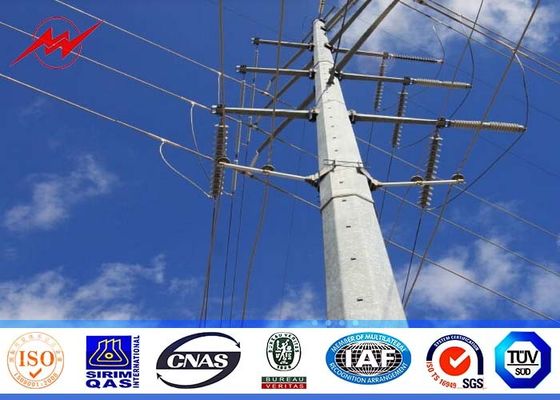 21m 5000kg Galvanized Steel Outdoor Light Pole 6mm Thickness With Stepped Bolt