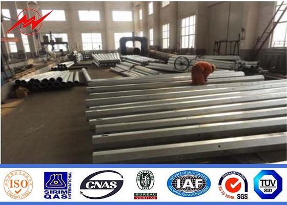 14m Heigth 16 sides Sections metal utility poles For Overhead Transmission