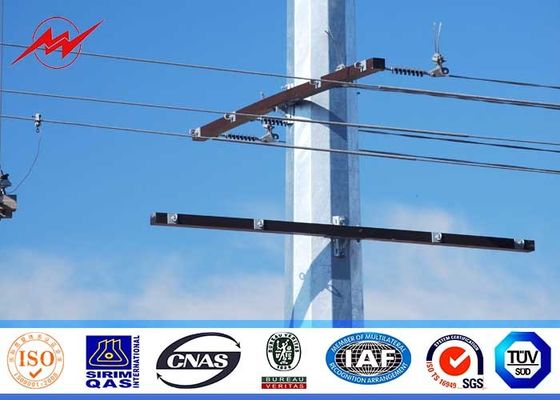 12 Sides 15M Clase 2500 Galvanized Steel Pole With Pairs of Climbing Bolt