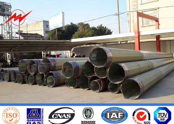 Q345 Material Outside Galvanized Steel Power Pole 1.0 Safety Factor 8 M 500Dan