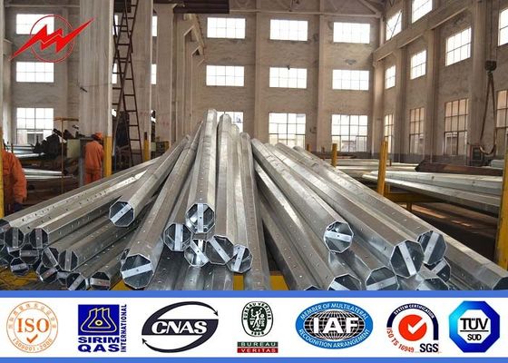 132 KV 26Mts Steel Galvanized Tubular telescopic poles with Multi Sided Bitumen
